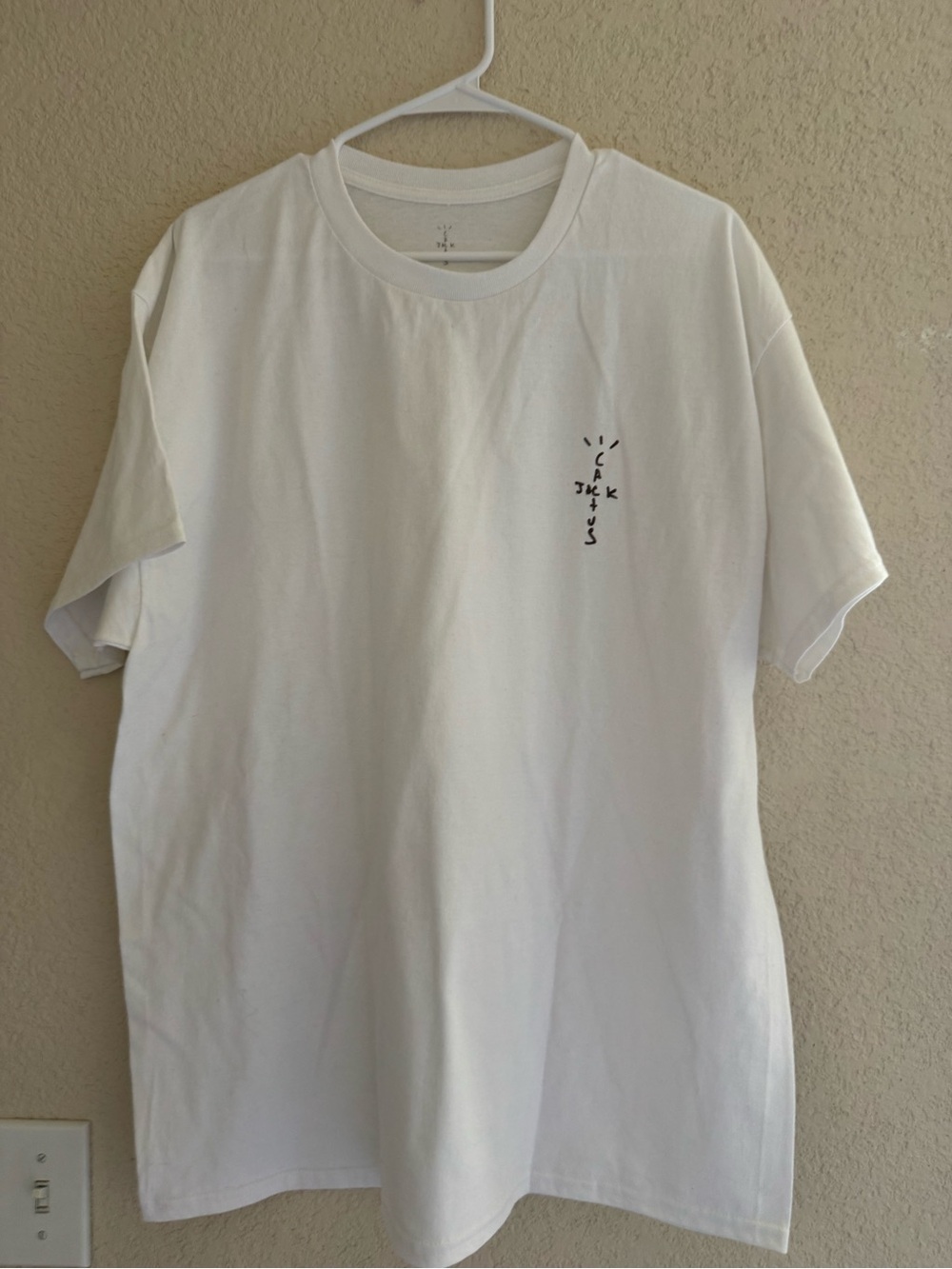 Cactus Jack White Short-Sleeve Graphic Tee with Small Chest Print